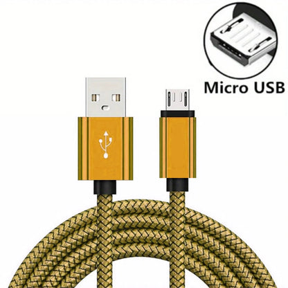 Micro USB Cable Data Sync 2A Fast Charging 1/3/5pcs Nylon Braided Charger Cable For Samsung Huawei HTC Android USB Micro Phone
