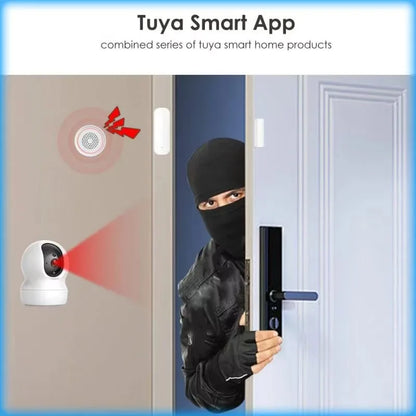 Tuya Door and Window Magnetic Smart Sensor with Zigbee and Wi-Fi connectivity, compatible with Alexa and Google Home