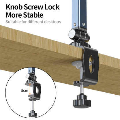 Lanparte Adjustable Microphone Stand With Suction Cup Cable Management/Desk Mount, Suspension Boom Arm for K688 Ampligame AM8-BM