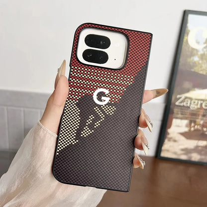 Kevlar Painted Carbon Fiber Texture Case for Official Google Pixel 11 10 Pro Fold for Magsafe Magnetic Wireless Charging Funda
