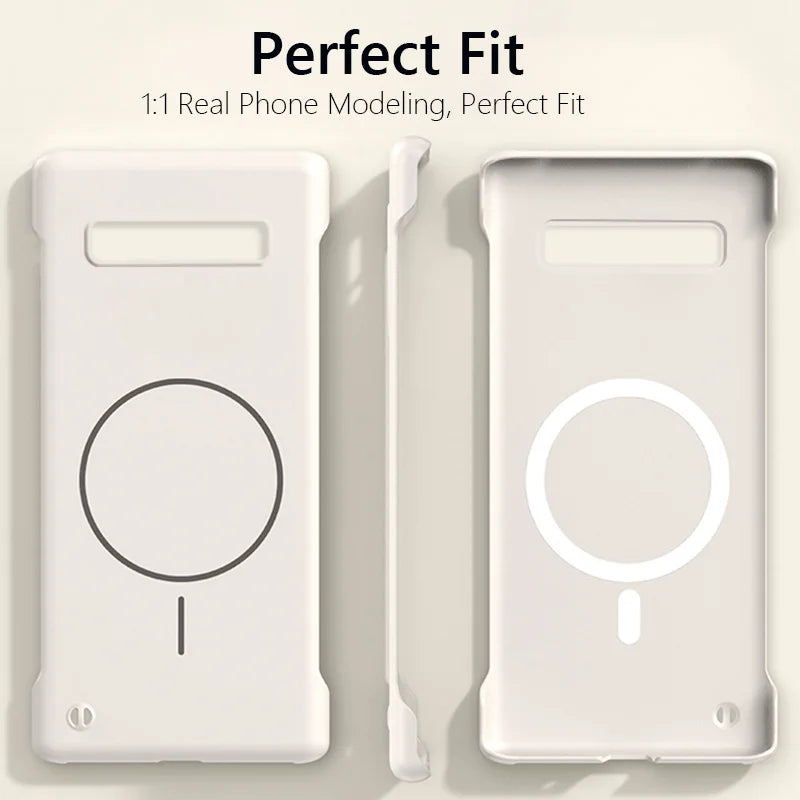 For Magsafe Frameless Magnetic Wireless Charging Phone Case For Samsung Galaxy S10 Plus S10Plus Slim Hard Back Cover