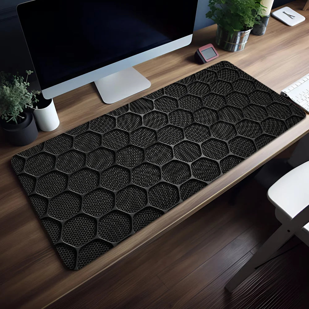 Geometric Blue Gradient Honeycomb Mouse Pad Non-slip Thickened Large Writing Lockedge Office Student Gaming Cushion MousePad