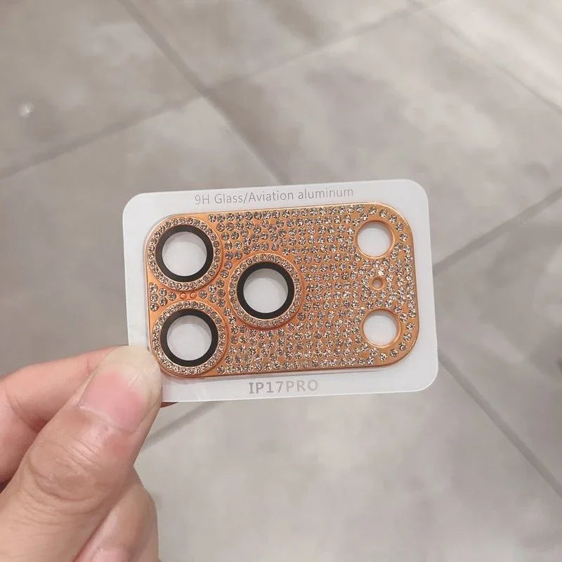 Colorful Luxury Handmade 3D Full Cover Rhinestone Suitable For IPhone 17 Promax lens Film IPhone 17 Pro rear camera protector