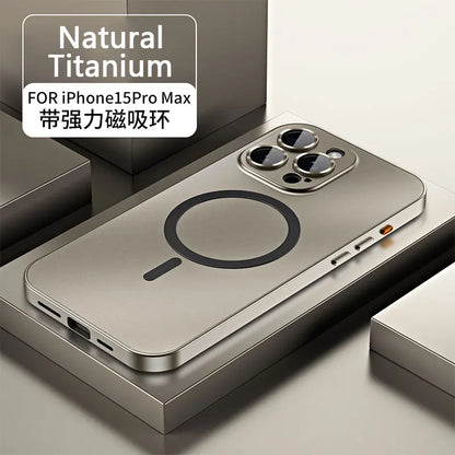 Luxurious Aluminium Magnetic Phone Case For iPhone 12 13 14 15 16 17 18 Pro Max Plus Air Lens Glass Protective Metal Phone Cover