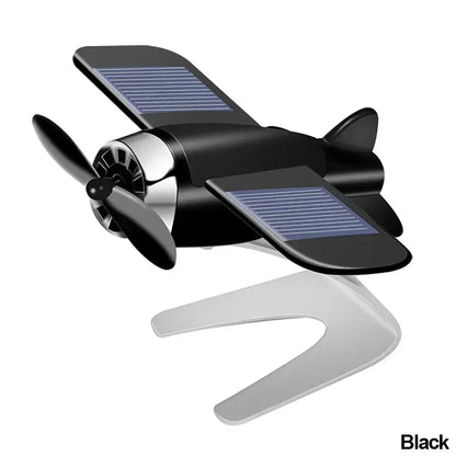 Car Essential Oil Diffuser Solar Airplane Air Freshener Wooden Base Fragrance Aromatherapy Diffuser Ornaments Auto Accessories