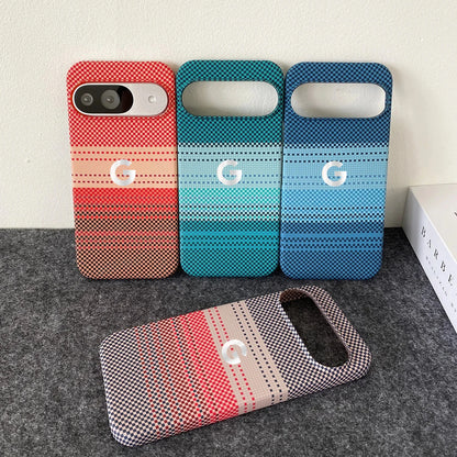 Luxury Ultra-Thin Carbon Fiber Kevlar Pattern Case For Google Pixel 9 Pro XL 8 7 Pro 5G Wireless Charging Rugged Anti-drop Cover