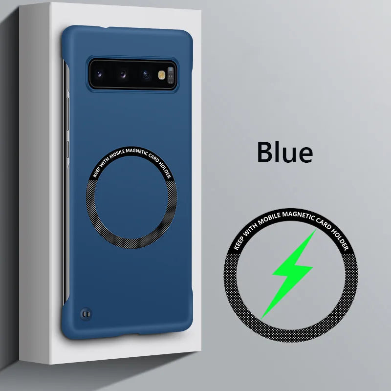 Frameless Magnetic For Magsafe Slim Case For Samsung Galaxy S9 S10 Plus S10Plus S9Plus Wireless Charging Hard Back Cover