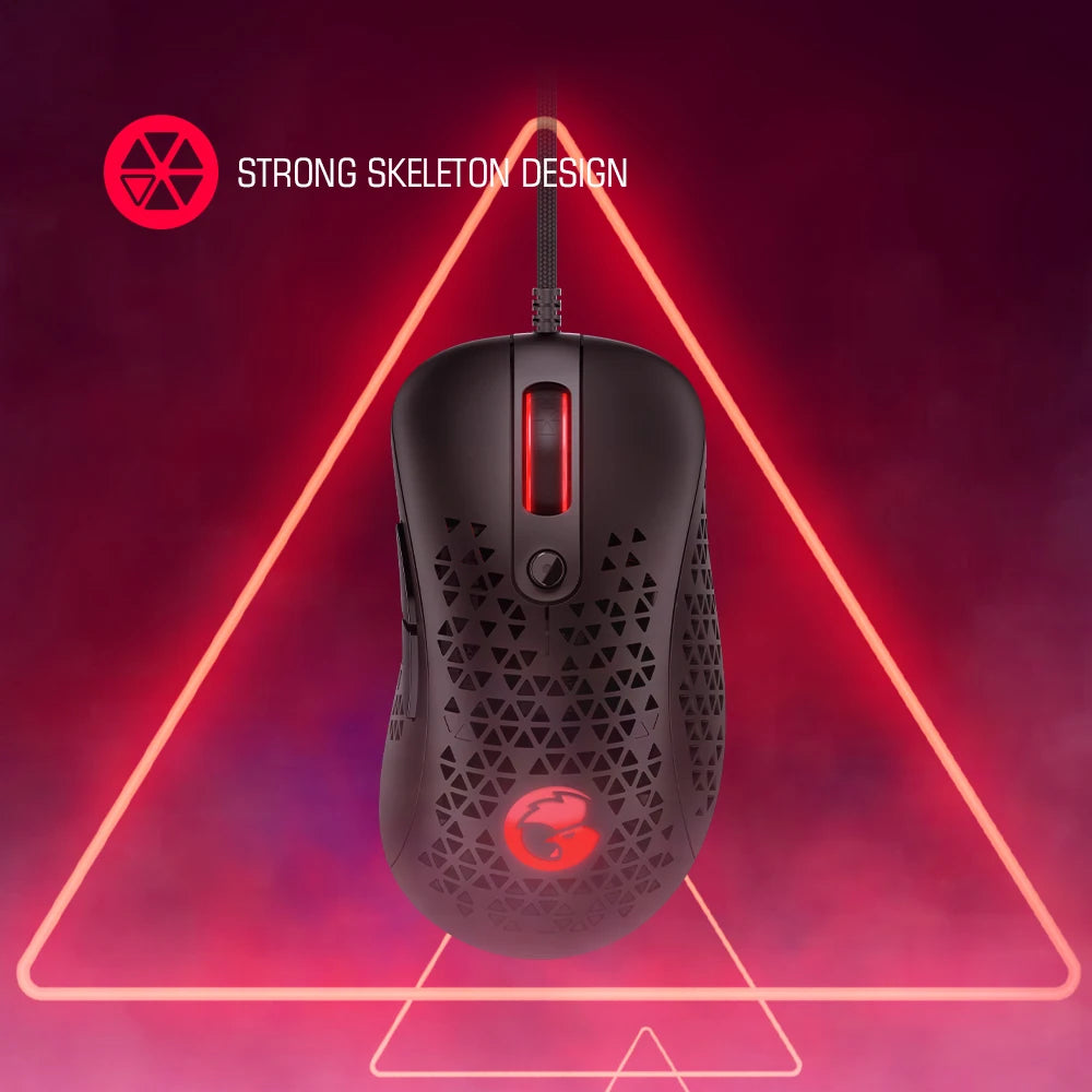 GameSir GM500 Wired Gaming Mouse Super Lightweight PC Mouse with PMW33600 Optical Sensor 12000 DPI for Windows 7 10 11