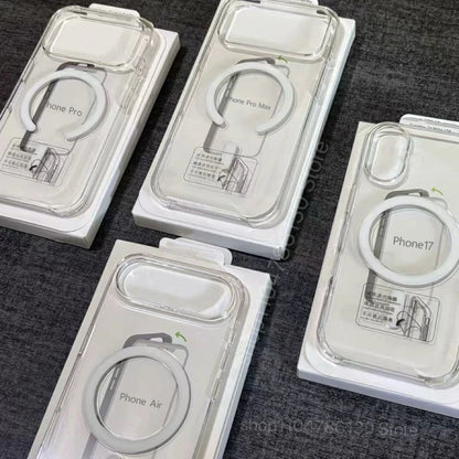 Original Transparent Phone Case For iPhone 17 Air 16 15 14 13 12 Pro Max Cases For Magsafe Animation Wireless Charging Cover
