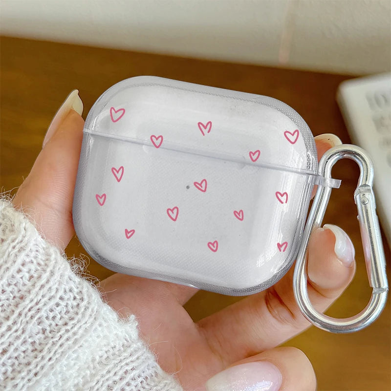 Trendy Heart Pattern Earphone Case for AirPods Pro3/Pro2/Pro Headphones Cover For AirPods 4/3/2/1 Shockproof Protective Cover