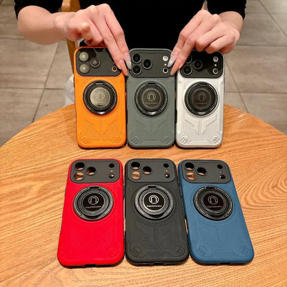 Luxury Magnetic Invisable Ring Holder Kickstand Phone Case For iPhone 17 Pro Max 16 Plus 15 14 13 12 Shockproof Slim Fit Cover