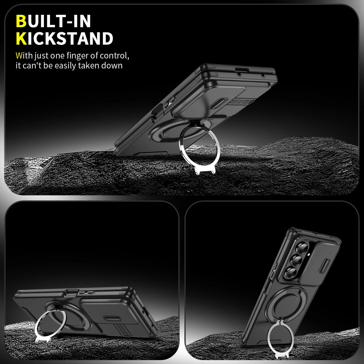 Suitable for Samsung Galaxy Z Fold 7 6 Flip 7 6 360 Degree Rotating Magnetic Bracket With Camera Protection Phone Case