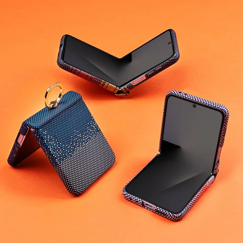 Rainbow Case For Samsung Galaxy Z Flip 7 8 5G ZFlip7 8 Glass Film Hinged Ring Holder Fold Shockproof Luxury Hard Plastic Cover