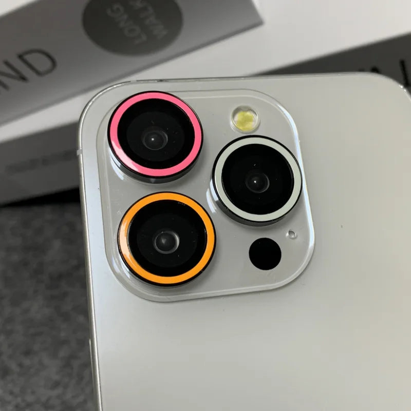Luminous  Camera Protector For IPhone 16 Pro Max 16 Plus 15Pro Lens Film Ring Anti-Scratch Tempered Glass Glowing Protective Cap