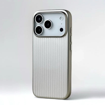Fashion Plating 3D Luggage Stripes for Magsafe Phone Case for IPhone 17 16 15 14 Pro Max Shockproof Wireless Charge Matte Cover