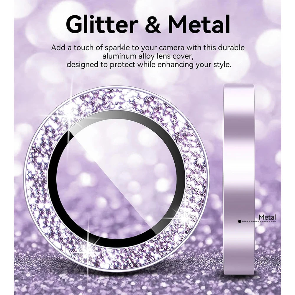 Glitter Cute Girly Camera Lens Protector Cover For iPhone 17 Air 17E 16E 16 E Pro Max 15 Plus 14 13 Mini 12 11 Phone Protection