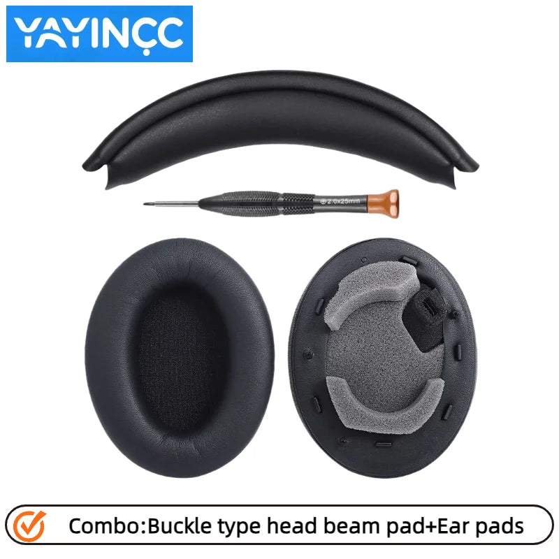 Replacement Easy to install Snap on Headbeam cushion/Protein skin memory sponge ear pad For Sony WH-1000XM4 Headset repair parts
