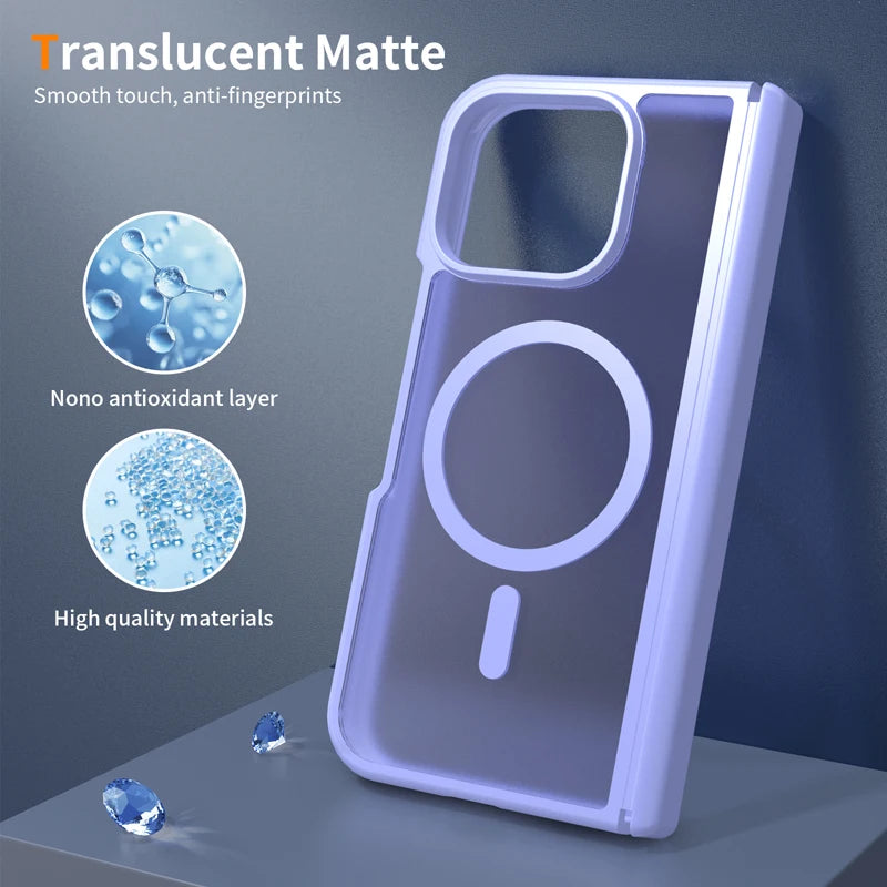 Case For Google Pixel 11 Pro Fold ELVEV Translusent Matte PC + Skin-friendly TPU Hinge Protection Magnetic Phone Cover
