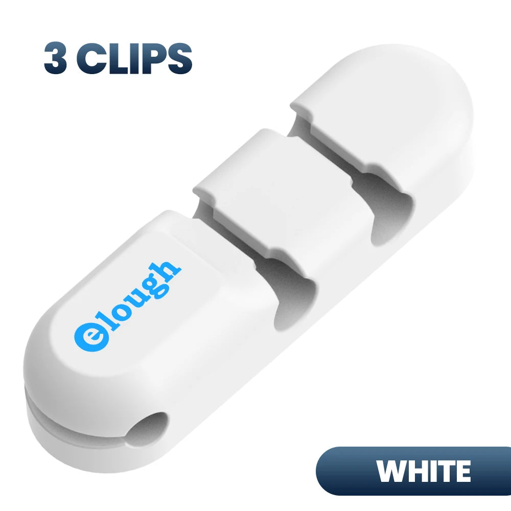 Elough Cable Organizer 7 Clip Cable Management Tidy Silicone Winder Wire Holder Arrangement For Mouse Earphone Protector