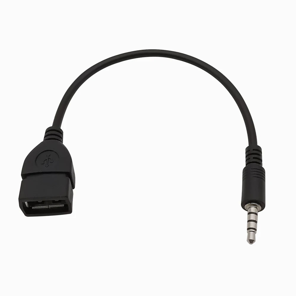 3.5mm Male AUX Audio Jack Plug to USB 2.0 Female Converter Cable 15cm Audio Conversion Line Car AUX Line