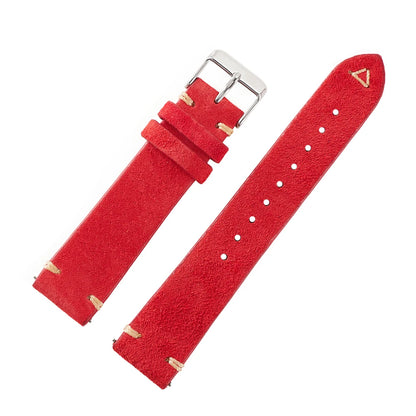 Suede Leather Watch Strap 18mm 19mm 20mm 21mm 22mm 24mm Grey Vintage Band Replacement Wristband Handmade Stitching Watchband