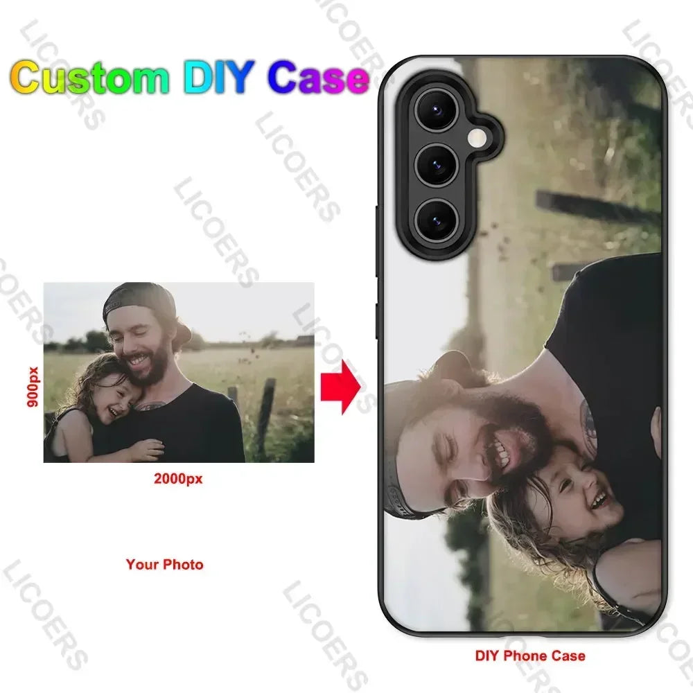 Custom Case for Samsung Galaxy S26 S25 Ultra Plus A56 A26 A36 A55 A54 A16 A15 Cover DIY Photo Name Letter Print Soft Shell Funda