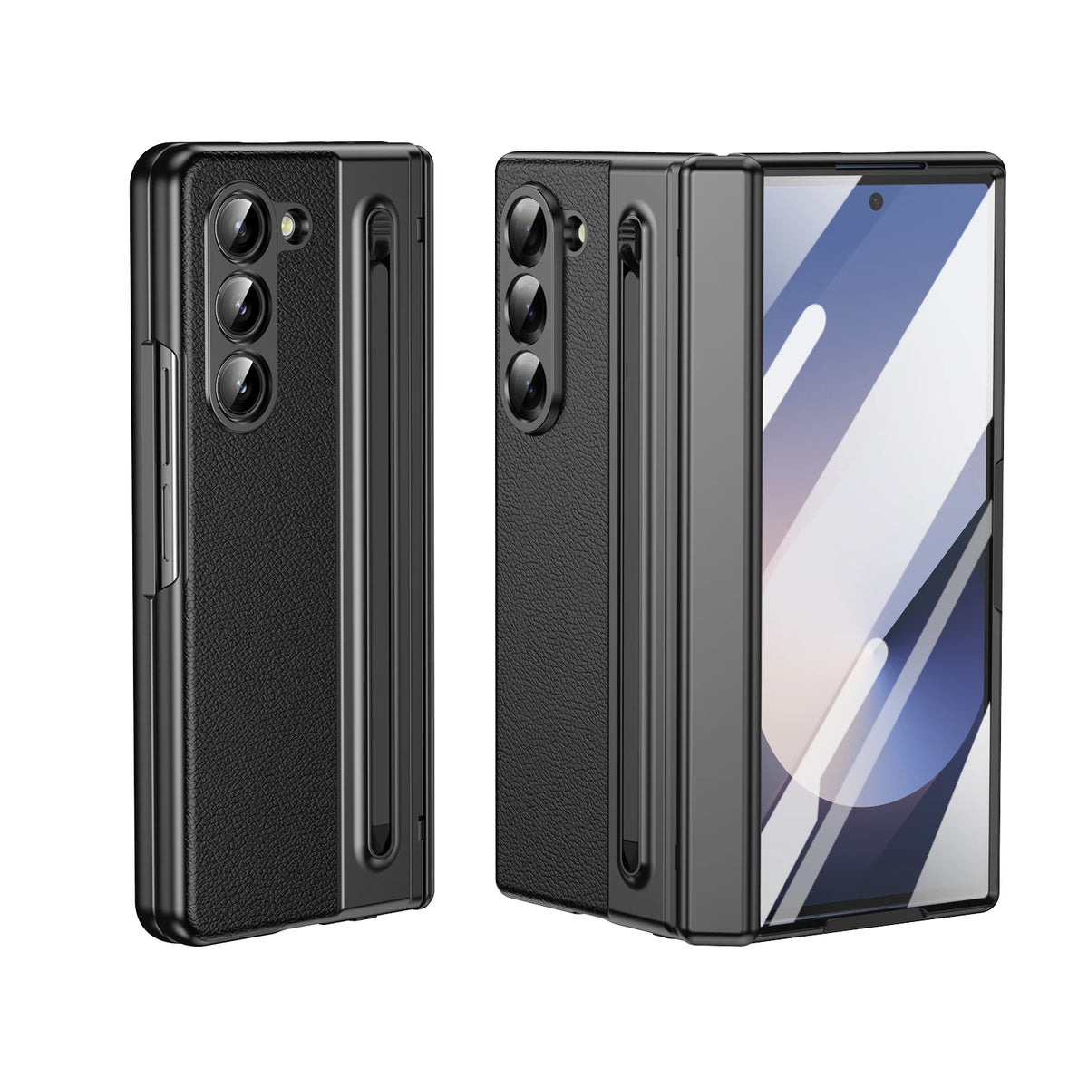 Pen Holder Glass Film Cell Phone Case  for Samsung Galaxy Z Fold8 Ultra Fold 8 7 6 5 4 3 Fold7 Fold4 Fold5 Fold6 Fold3
