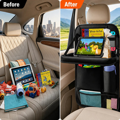 Car Backseat Folding Table Tray Multifunctional Hanging Storage Bag Seat Back Organizer Portable Travel Essential
