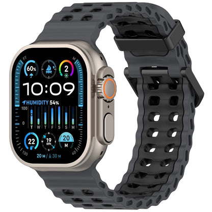 Ocean strap For Apple Watch Ultra 2 Band 49mm 46mm 45mm 44mm Two-Tone Sports Silicone Bracelet iWatch series 10 9 8 7 6 SE band