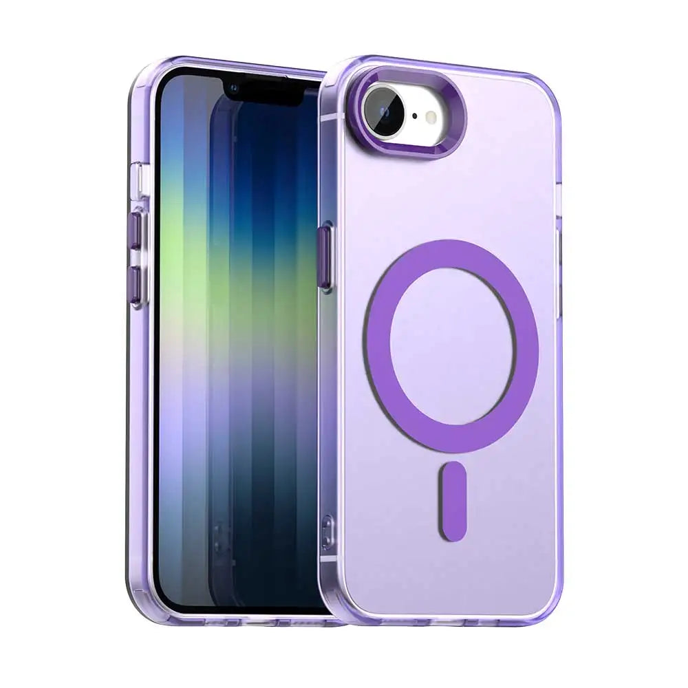 Magnetic Wireless Charging Case For Apple iPhone 17e 16e 16 Pro Max 15 14 Plus Cover Candy Colors Transparent Back Shell Coque