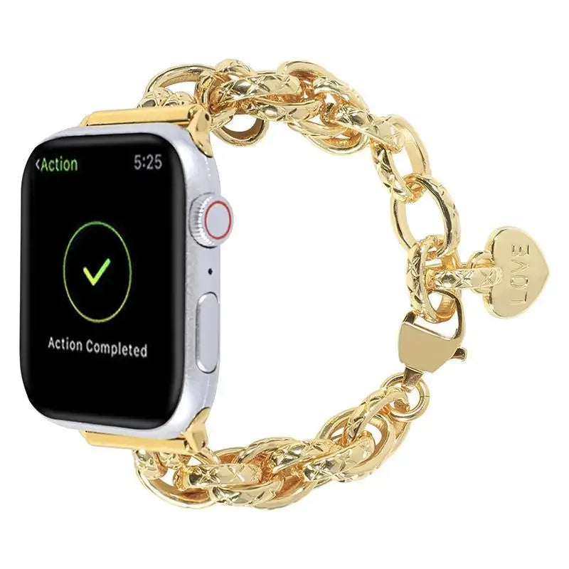 Metal Strap for Apple Watch Ultra 49mm 41mm 45mm 40mm 44mm 38 40 Love Chain Design Women Bands for iWatch 9 8 7 SE 6 5 4 3 2 1