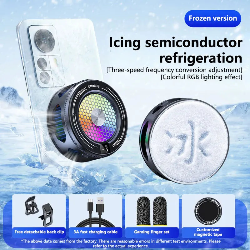Oneplus Portable Mobile Phone Cooler Gaming Cooling Tool Magnetic Back Cover Clip Digital Display RGB Lights For Android iOS