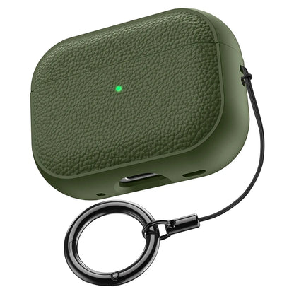 For AirPods 5/4/Pro 3 Leather Pattern TPU Earphone Accessories Full Protective Case with Keychain for AirPods 5/4/Pro 3/Pro 2