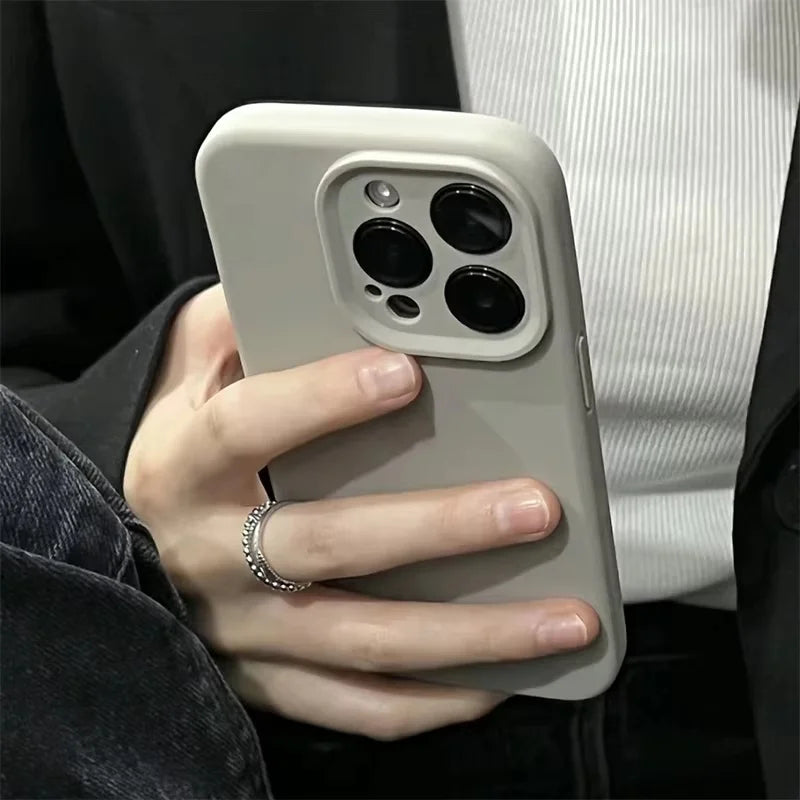 Camera lens Liquid Silicone Phone Case For iPhone 16  15 11 14 13 Pro Max Cases For iPhone 12 11 Pro 15 14 Plus Protection Cover