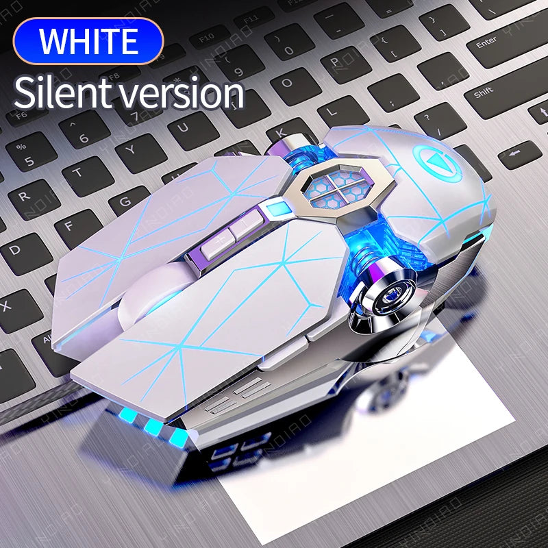 Ergonomic Wired Gaming Mouse RGB Mute Mouse LED Backlit 3200dpi 6 Button USB Mechanical Mause for PC Laptop Computer Gamer