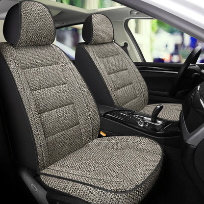 Four Season Universal Car Seat Cover Linen Fabric Front Single Seat Cushion Auto Suv Truck Van All-inclusive Protector Cover