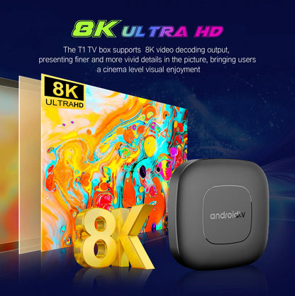 2026 Smart Android 16 TV Box T1 RK3518 Quad Core WiFi 2.4G/5G Support Dual UI Interface Google Assistant Streaming Media Player