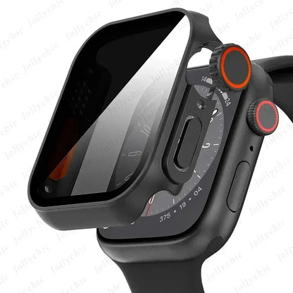 Case For apple watch Apple Watch Series9/8/7/6/5/4 SE 44 45 41 40mm change to Ultra Privacy Tempered Glass Screen Protector case