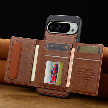 Card holder Phone Case For Google pixel 10 9 8 7 pro XL 8A 9A cover Luxury For Magesafe Magnetic Leather funda wallet cases