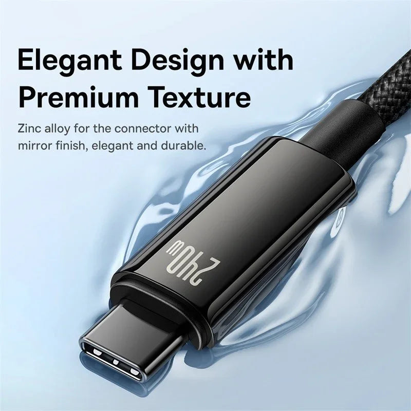 Baseus 240W USB C Cable for iPhone 17 16 15 Plus Pro Max Supercharge for Macbook Fast Charger Type C Cable  for Xiaomi  Samsung