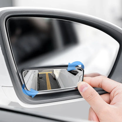 Adjustable blind spot mirror for car, 360 degree auxiliary convex mirror, round frame, wide angle, for reverse, 2 pieces