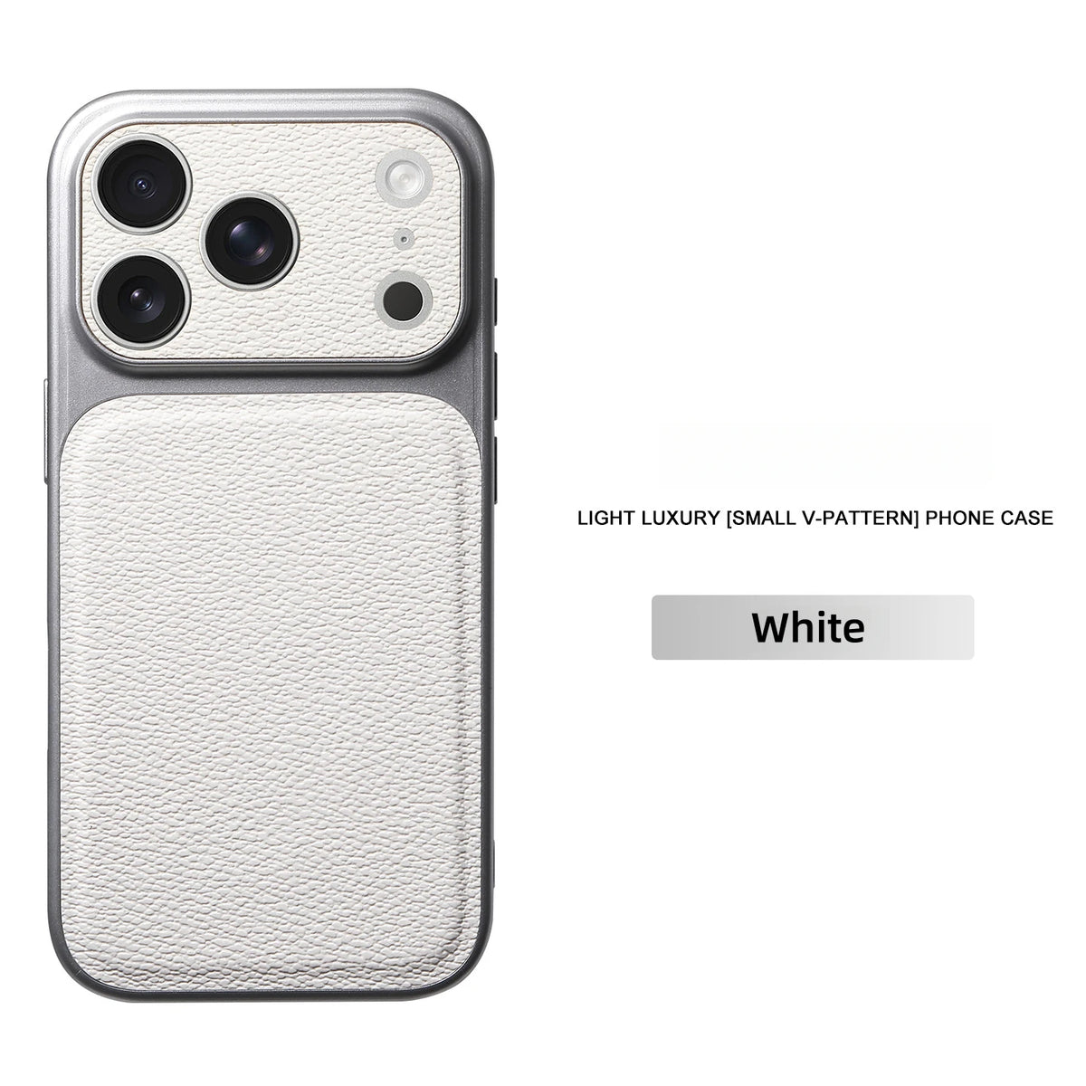 Solid Color Lychee Grain Leather Phone Case, Anti-Scratch & Shockproof Protective Cover for iPhone 17 Pro Max  16 15 14 13 Air