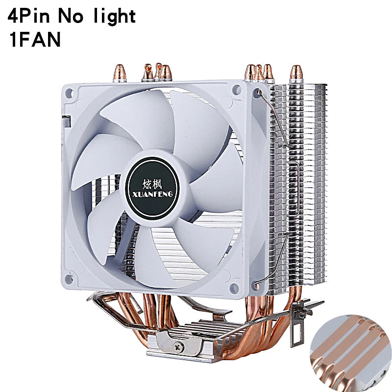 XUANFENG 2/4/6 Heat Pipe Cooler CPU Fan 90mm Air-Cooled Processor Compatible LGA2011-3 X79 X99 E5 2066 115x 1200 1700 I5 AM4 AM5