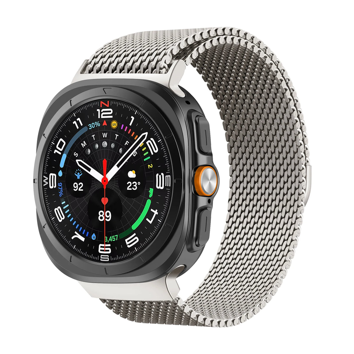 Thick Milanese Loop for Samsung Galaxy Watch Ultra strap 47mm Stainless Steel Magnetic Bracelet Galaxy Watch 7 ultra band 47 mm