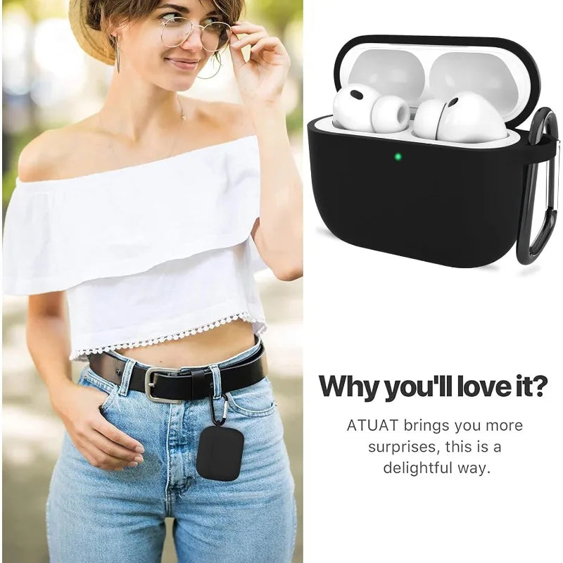 Cover For Apple AirPods 3rd Gen Case Wireless Bluetooth Earphones Accessories For Air Pods 3 Anti-fall Anti-lost Cover With Hook