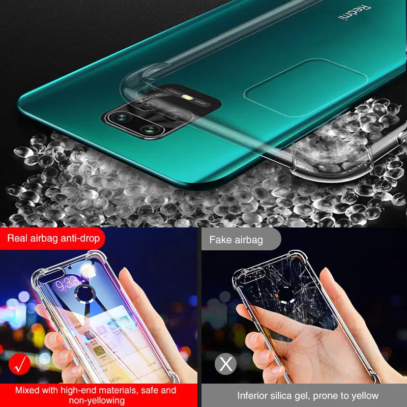 Shockproof Silicone Case On For Xiaomi Redmi Note 9 8 7 6 Pro Max 8A 9S Clear Case For Xiaomi Mi 8 9 10 Lite mi 9t Cover