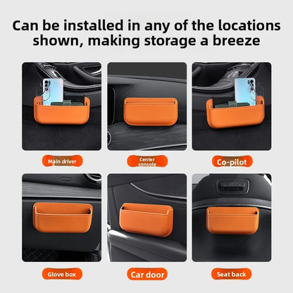 Car Center Console/ Door Organizer Pocket Multifunction Storage Box For Cards Phone Key Collecting Case Sticky Pouch Accessories