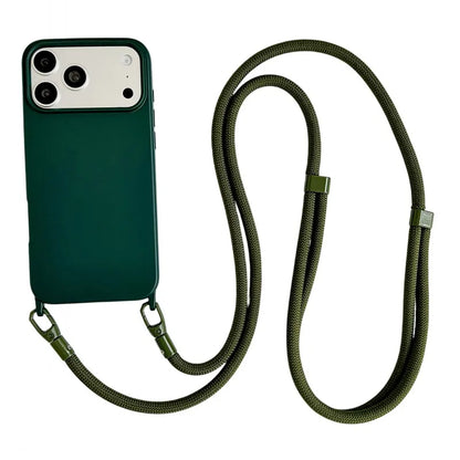 Lanyard Case For iPhone 17 Pro Max 14 12 11 13 15 16 Plus 17 Air Candy Shockproof Crossbody Neck Cord Strap Soft Official Cover