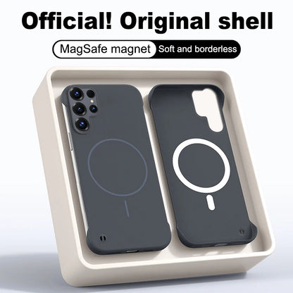 Frameless Magnetic PC Case For Samsung S26 S25 S24 Plus S23 Ultra S20 S21 S10 Note 20 A56 A16 A55 A35 A15 A54 A34 A24 A14 Cover