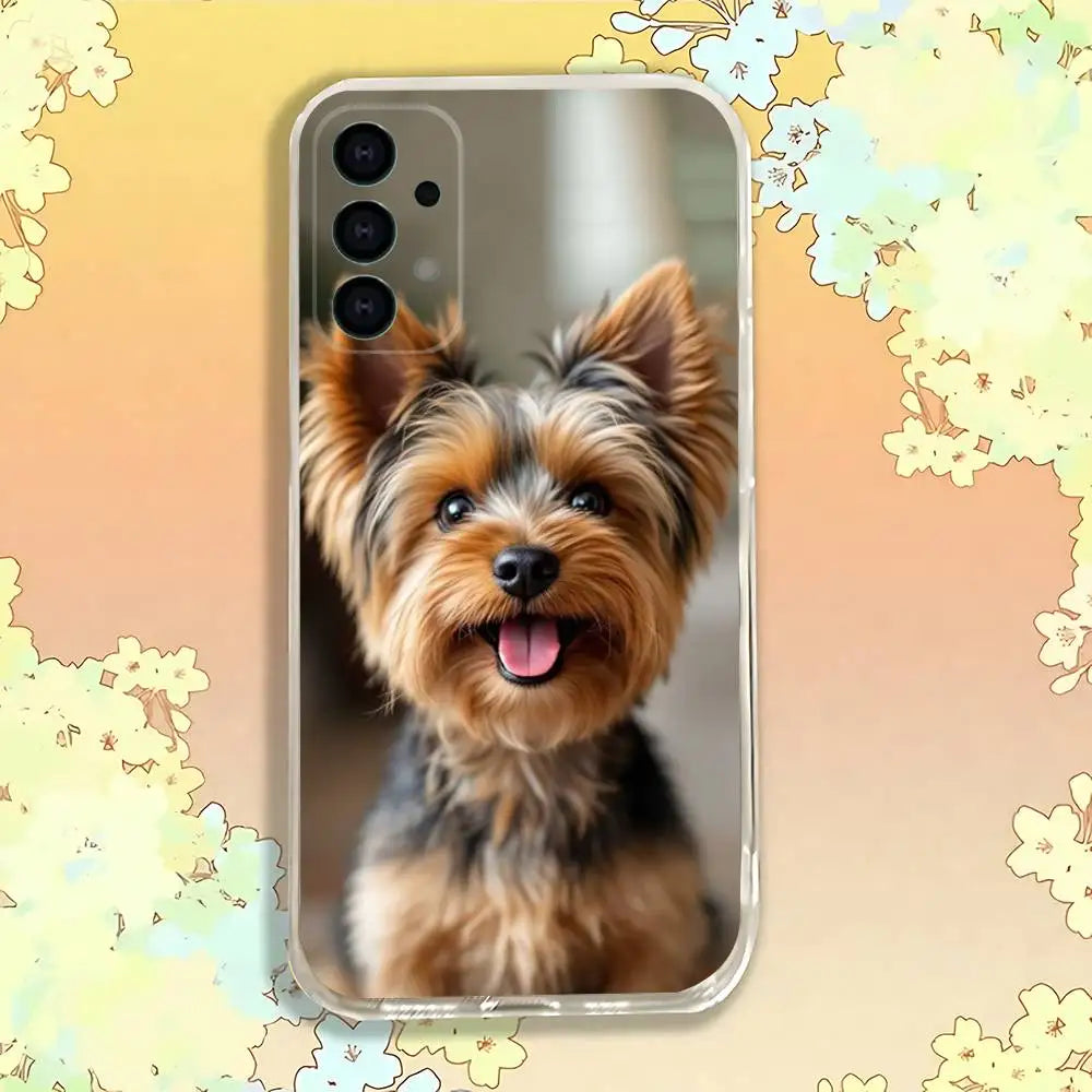 Yorkshire Terrier Dog Shockproof Clear Case For Samsung Galaxy S30,S25,S24,S23,S20,S21,S22,S10,5G,FE,lite,PIus Cover